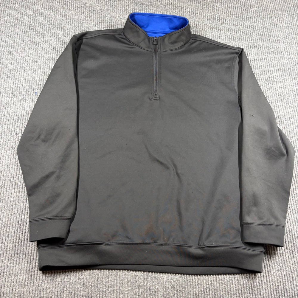 Pro Tour Cool Play Pullover Mens XL Quarter Zip  Sweatshirt Black Blue Trim